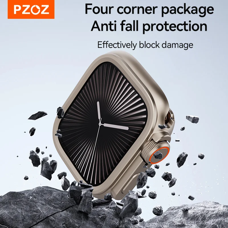 PZOZ For iWatch Ultra 2 3 Metal Shell PC Back Cover For Apple Watch Case Series 11 10 9 8 7 se 6 45mm 44mm Change to Ultra 49mm thumbnail 3