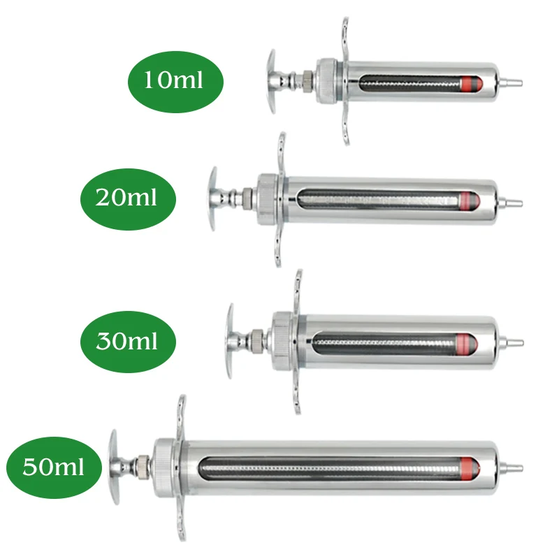 Animal Syringe for Pig Cattle Sheep Stainless Steel  Reusable Syringe Injector Vet Tools Farm Supplies Veterinary  Syringe Hypod thumbnail 6