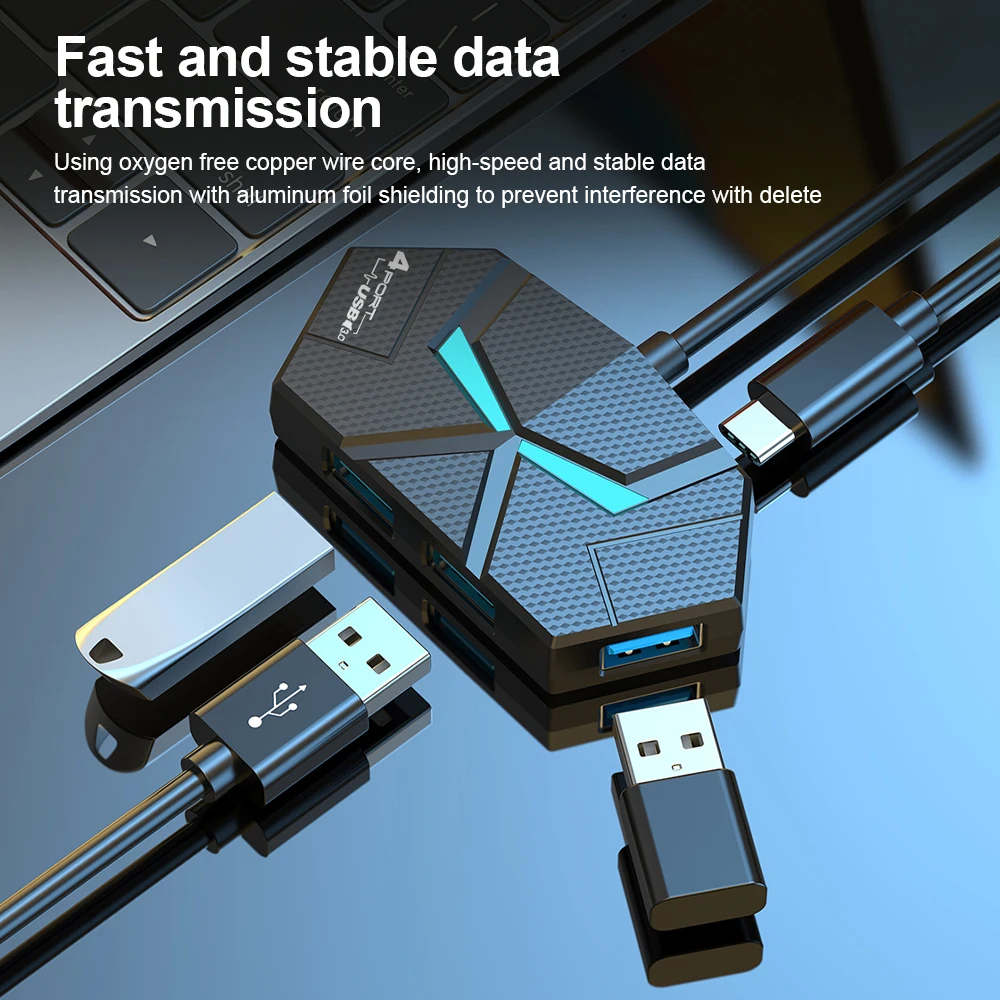 7 Ports USB 3.0 HUB Type C Docking Station 5Gbps High Speed Transmission Splitter Adapter For Laptop Hard Drive Mouse Keyboard thumbnail 2