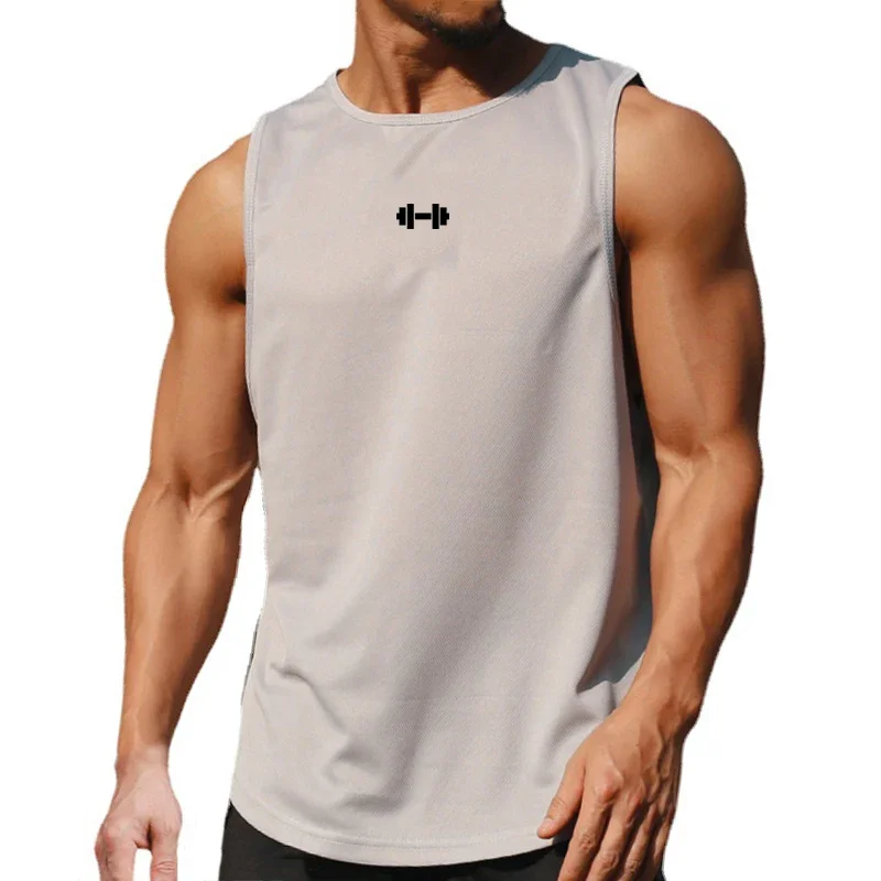 Gym Fitness Bodybuilding Sport Vests Mesh Breathable Quick Dry Running Tank Tops Mens Workout Muscle Casual Elastic T-shirts thumbnail 4