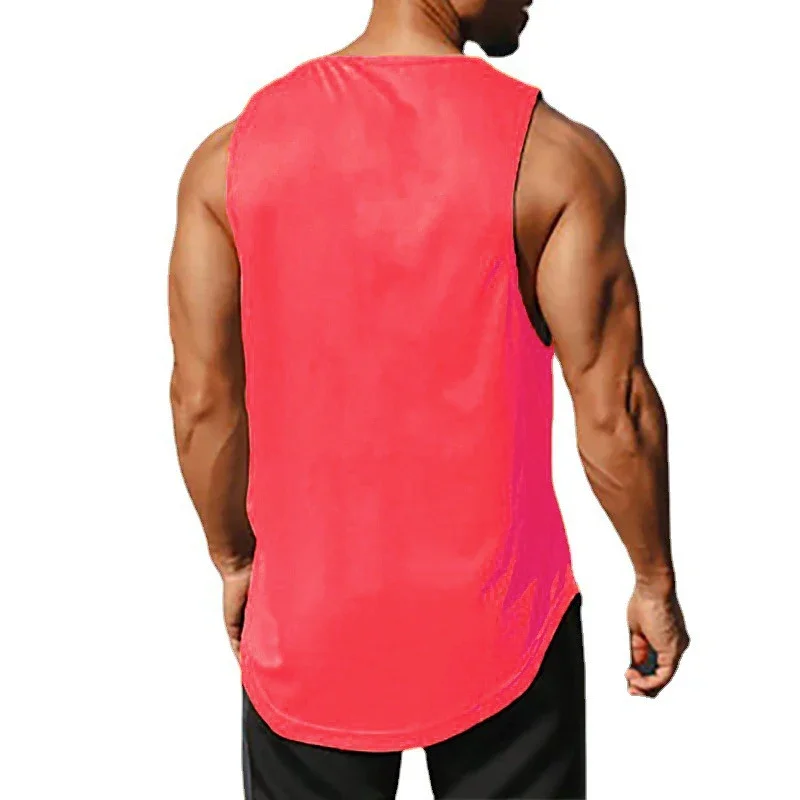 Gym Fitness Bodybuilding Sport Vests Mesh Breathable Quick Dry Running Tank Tops Mens Workout Muscle Casual Elastic T-shirts thumbnail 2