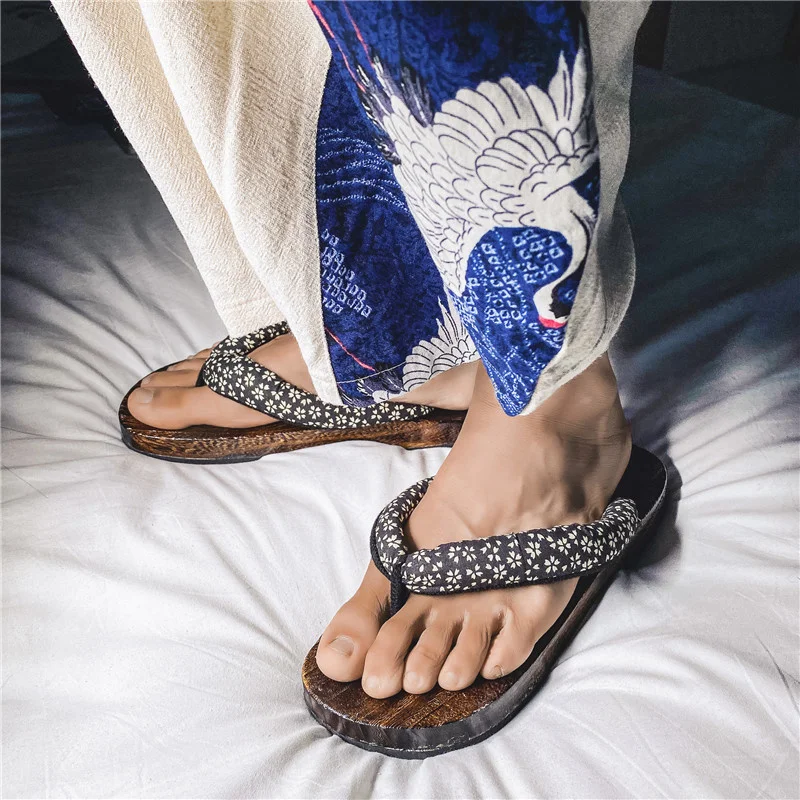 Man Slipper 2022 New Japanese Herringbone Slippers Wooden Clogs Geta Flip Flops Anti Slip In Summer Cos Shoes thumbnail 5