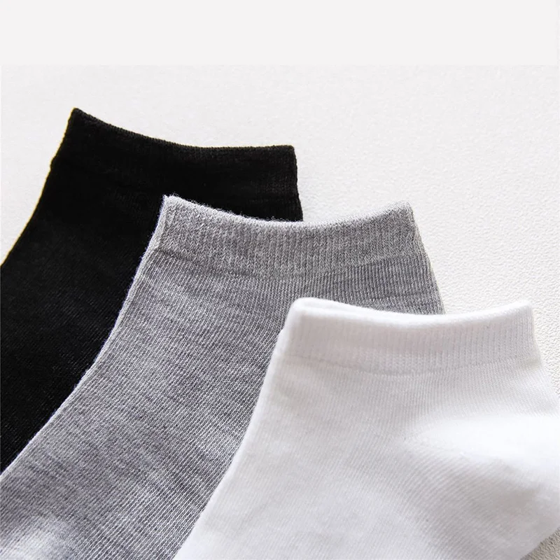 Men Ankle Socks Solid Color Black White Gray Invisible Breathable Cotton Sports Socks Male Short Socks Women Men Sox 10/5Pcs thumbnail 6