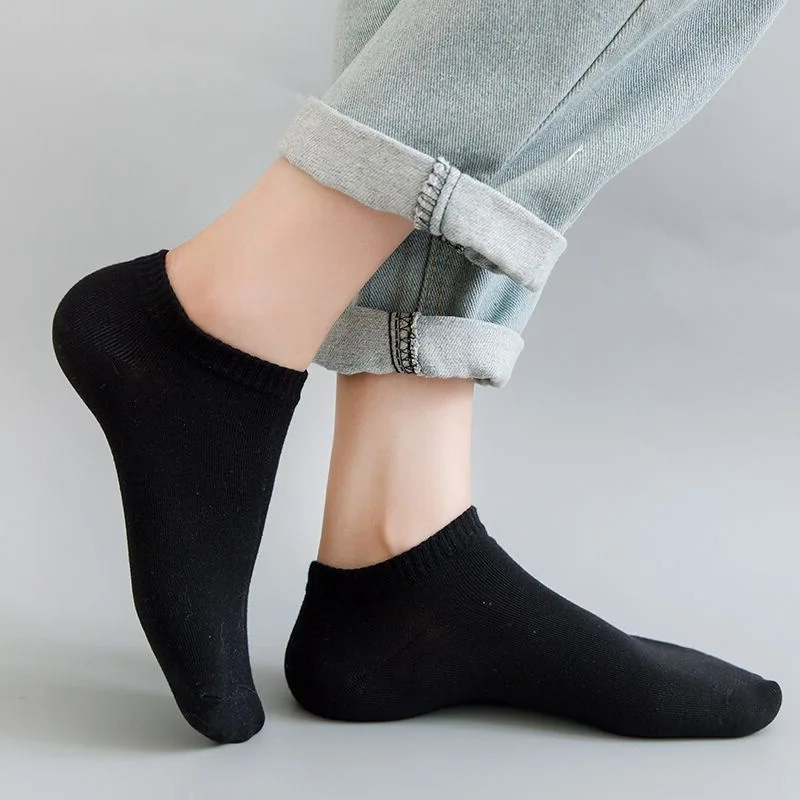 Men Ankle Socks Solid Color Black White Gray Invisible Breathable Cotton Sports Socks Male Short Socks Women Men Sox 10/5Pcs thumbnail 4