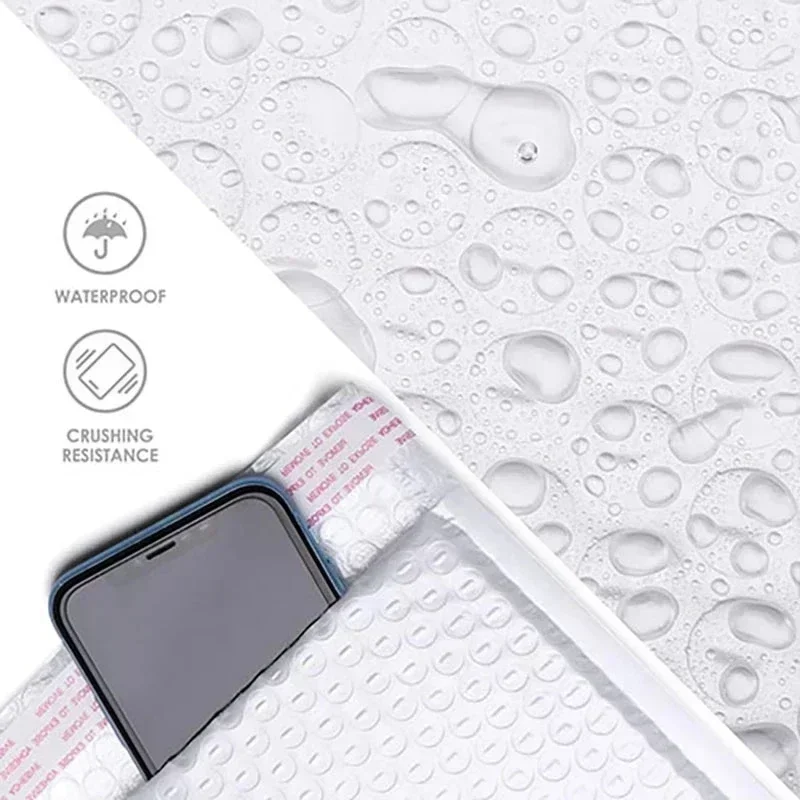 Multifunctional Adhesive Business Mailing Packages White Foam Bubble Envelopes Adhesive Waterproof Shipping Bags for Packing thumbnail 2