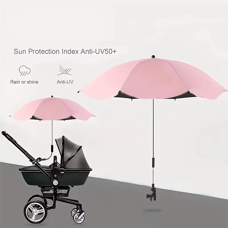 Universal Baby Car Pram Umbrella Adjustable Shade Umbrella Uv Sunshade For Stroller Accessories Sun Visor Portable Parasol Items thumbnail 5