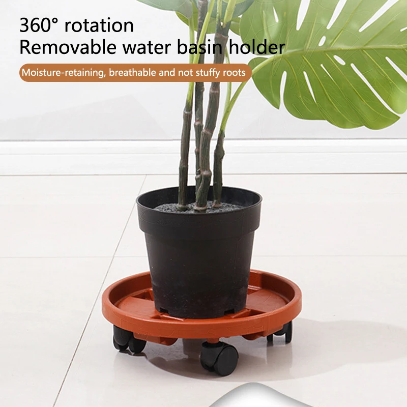 Removable Plant Stand Flower Pot Tray With Universal Wheel Heavy Rolling Flower Pot Rack Indoor And Outdoor Balcony thumbnail 5