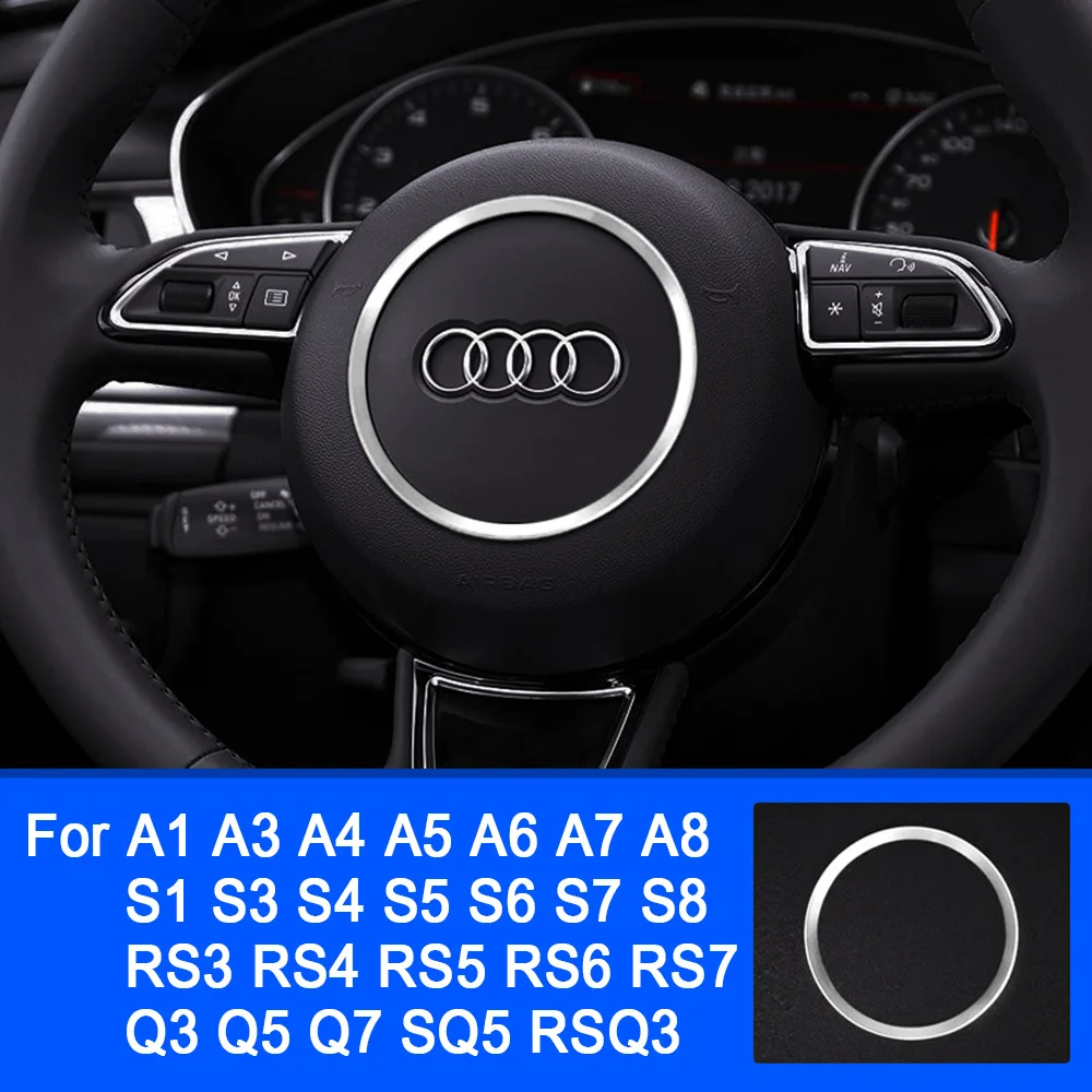 For Audi A1 A3 A4 A5 A6 A7A8 Q3 Q5 Q7 SQ5 S1 S3 S4 S5 S6 S7 S8 RS3 RS5 RS6 Car Steering Wheel Decoration Ring Trim Cover Sticker thumbnail 4