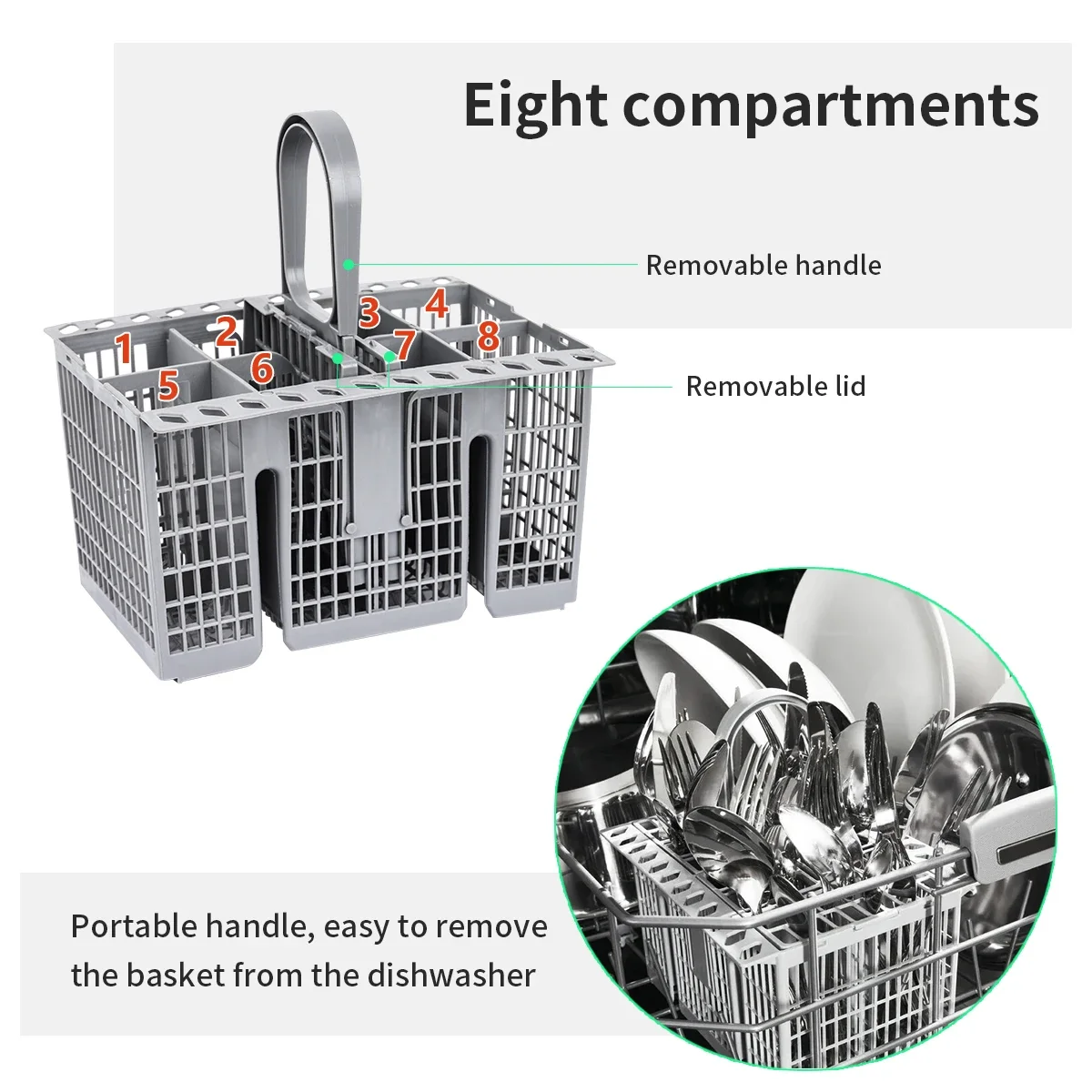 Multifunctional Dishwasher Basket Accessory Adaptor Hotpoint Dishwasher Basket C00257140 Knife and Fork Storage Basket thumbnail 4