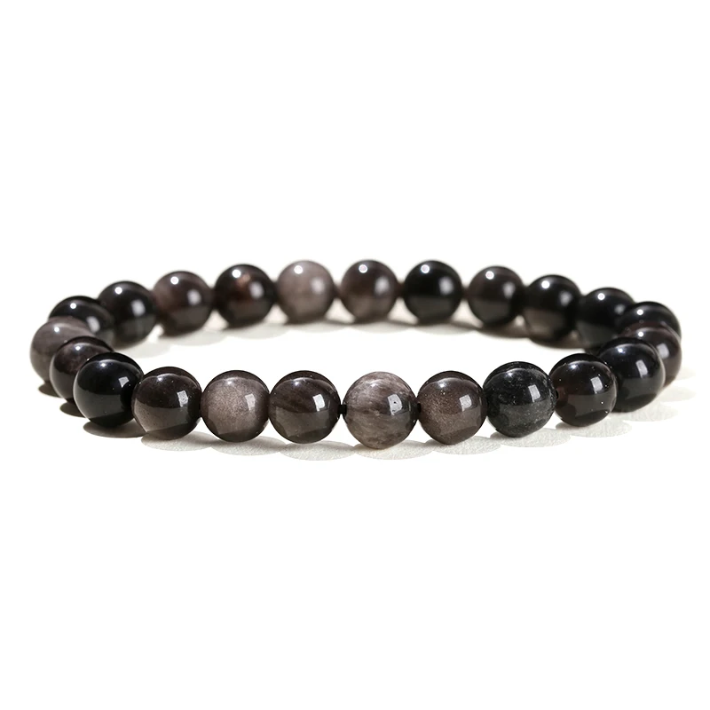 JD Natural Stone Beads Bracelet Amethyst Tiger Eye Crystal Quartz Agate Gem Beads Bangles Women Men Reiki Healling Jewelry Gift thumbnail 4