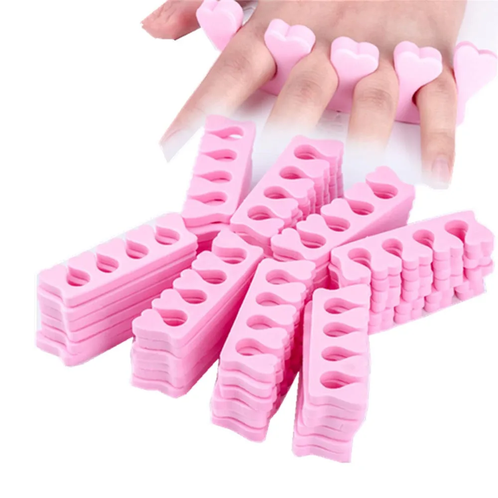 50 pairs Soft Toe Separators Fingers Foots Nail Art Tools Flexible Heart Design Nail Art Practice Manicure Pedicure Foot Braces thumbnail 2