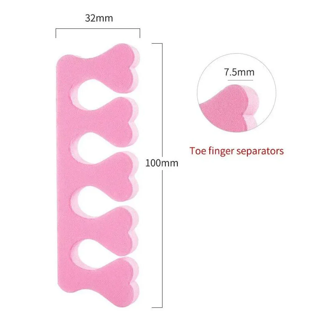 50 pairs Soft Toe Separators Fingers Foots Nail Art Tools Flexible Heart Design Nail Art Practice Manicure Pedicure Foot Braces thumbnail 6