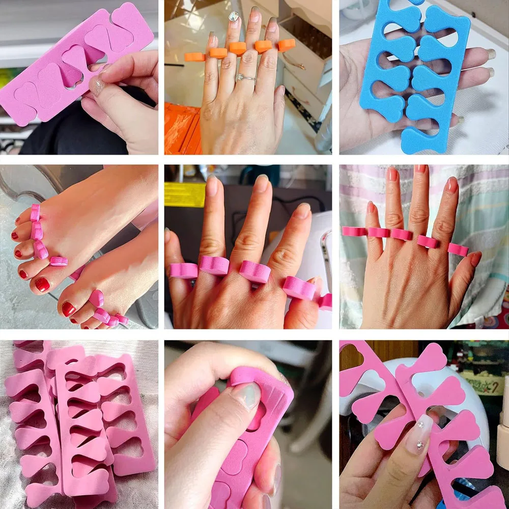 50 pairs Soft Toe Separators Fingers Foots Nail Art Tools Flexible Heart Design Nail Art Practice Manicure Pedicure Foot Braces thumbnail 4