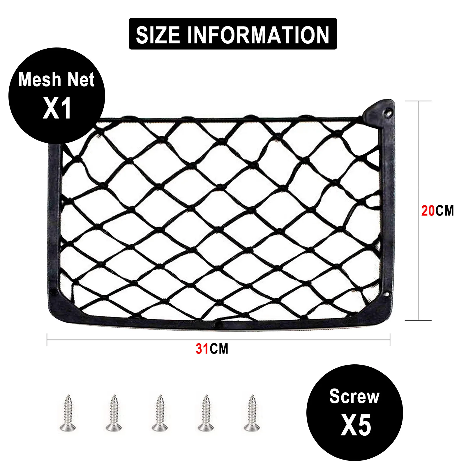 Framed Stretch Mesh Net Pocket Car Auto RV Trunk Motorhome Home Cargo Organization Storage For VW T5 T6 Fiat Ducato Ford Transit thumbnail 2