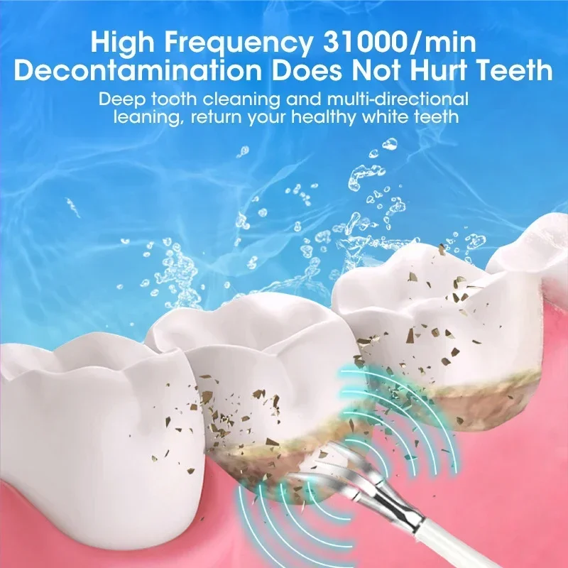 Ultrasonic scaler for teeth cleaning tartar removal plaque removal rechargeable teeth whitening oral care and dental cleaner thumbnail 2