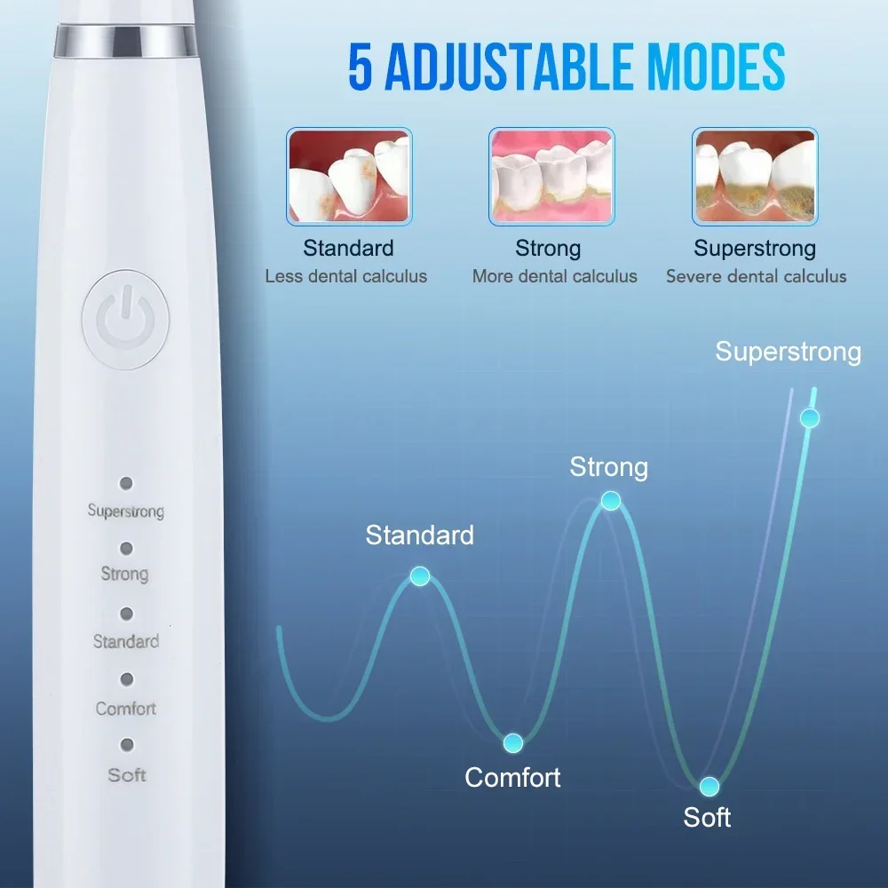 Ultrasonic scaler for teeth cleaning tartar removal plaque removal rechargeable teeth whitening oral care and dental cleaner thumbnail 4