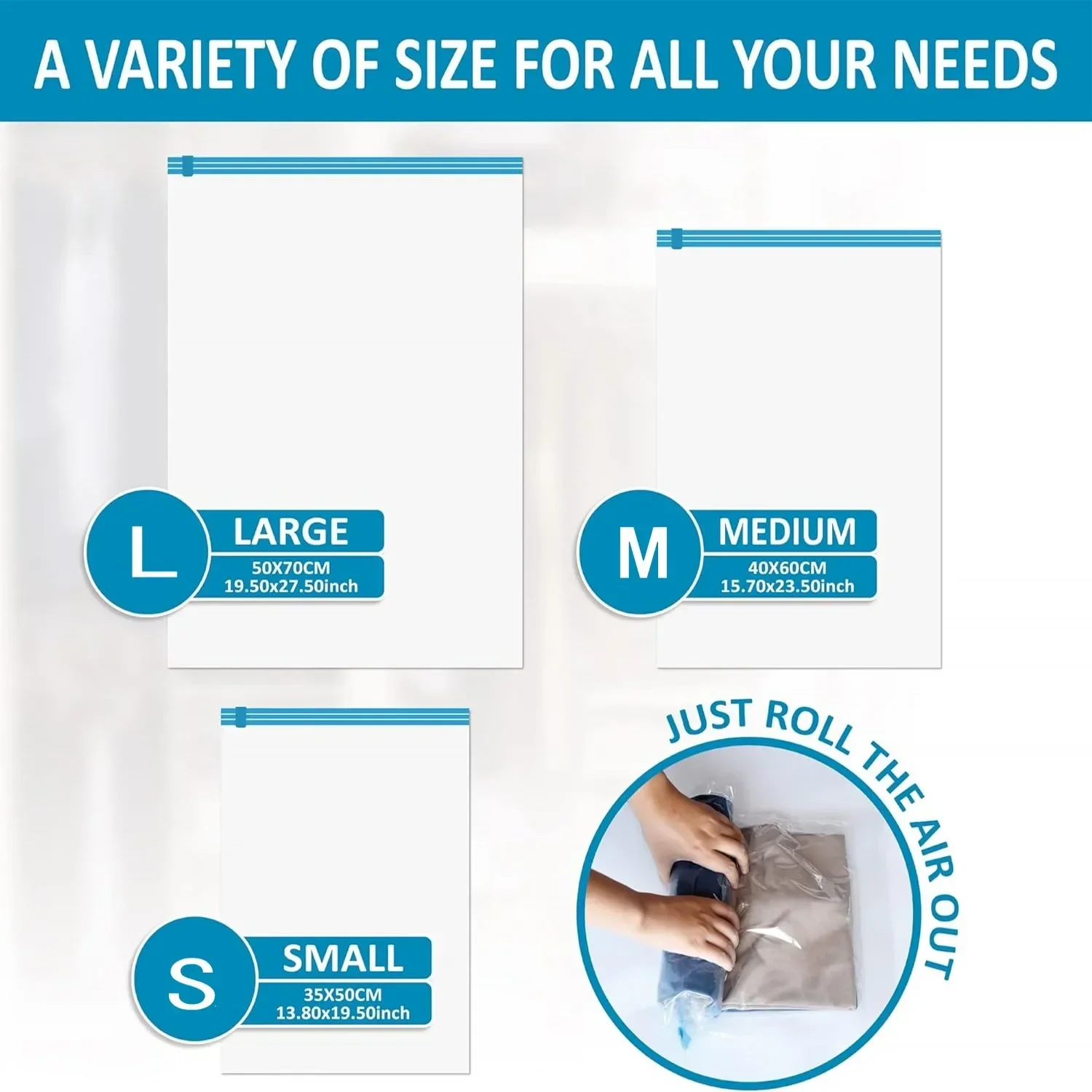 1/3/5pcs Vacuum Bags for Storing Clothes Suitable for Luggage and Essential Travel Compression Bag Clothing Storage Organizer thumbnail 5