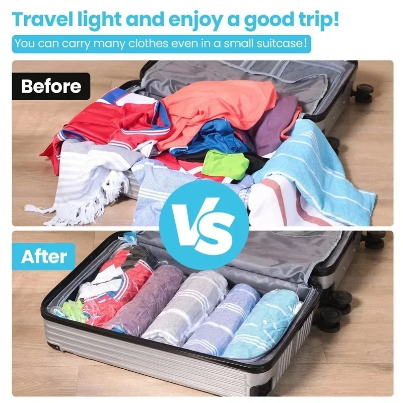 1/3/5pcs Vacuum Bags for Storing Clothes Suitable for Luggage and Essential Travel Compression Bag Clothing Storage Organizer thumbnail 4