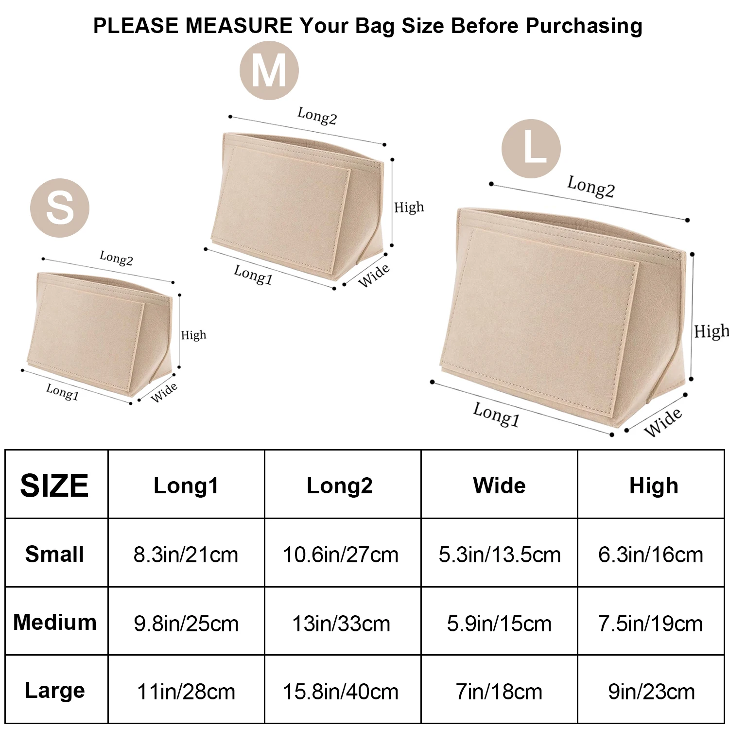 Felt insert Purse Organizer for Longchamp Le Pliage Series  Handbag Insert thumbnail 2