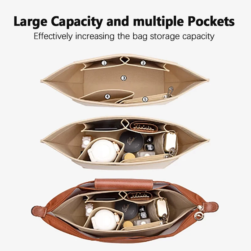 Felt insert Purse Organizer for Longchamp Le Pliage Series  Handbag Insert thumbnail 6