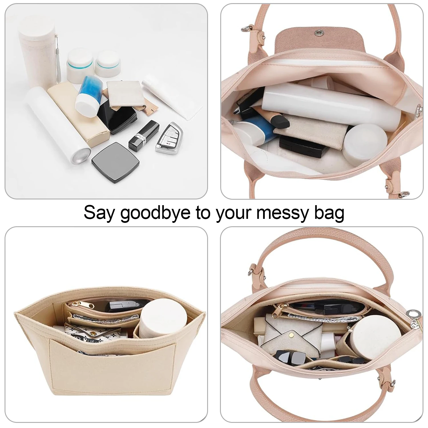 Felt insert Purse Organizer for Longchamp Le Pliage Series  Handbag Insert thumbnail 5