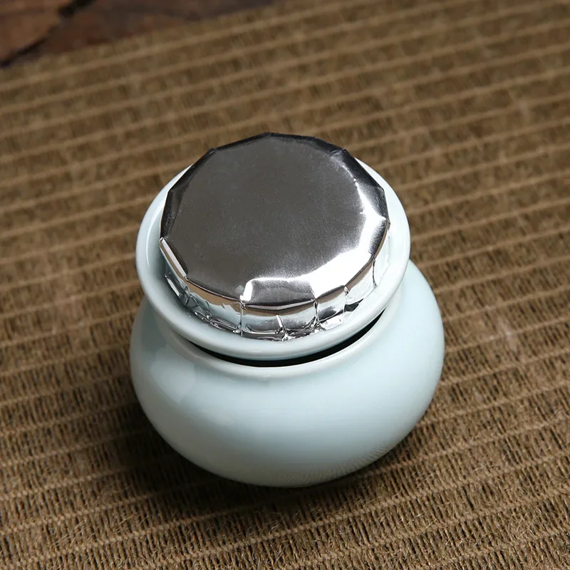 8 Colors Mini Tea Box Glazed Ceramic Jar Storage Boxes Pottery Airtight Coffee Kitchen Food Pots Ointment thumbnail 3