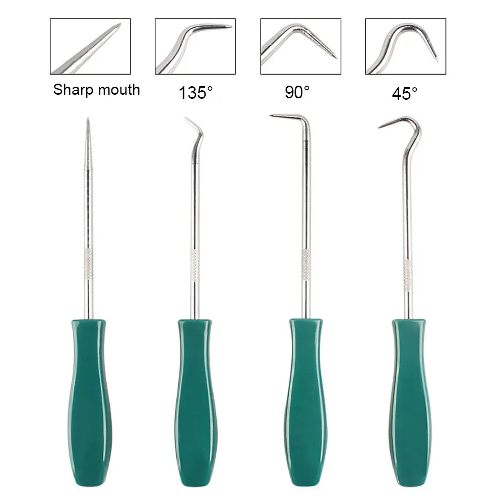 Hot Sale 4Pcs 135mm Car Auto Vehicle Oil Seal Screwdrivers Set O-Ring Seal Gasket Puller Remover Pick Hooks Repair Tools for car thumbnail 4