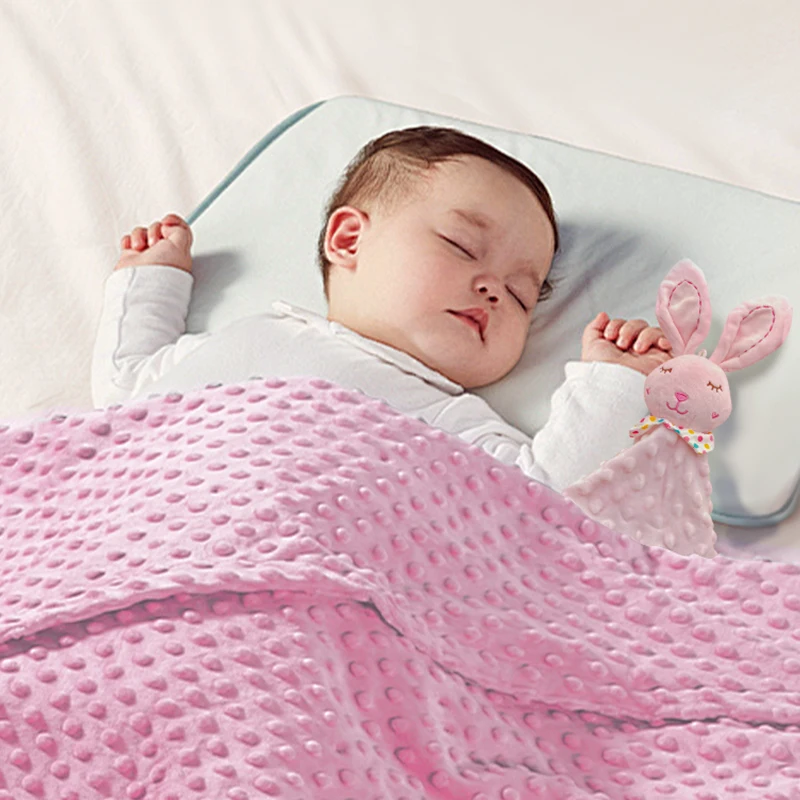 Personalized Soft Plush Baby Blanket with Name Newborn Stroller Sleeping Dolls Custom Towel Cover -appease Soother Gift thumbnail 2
