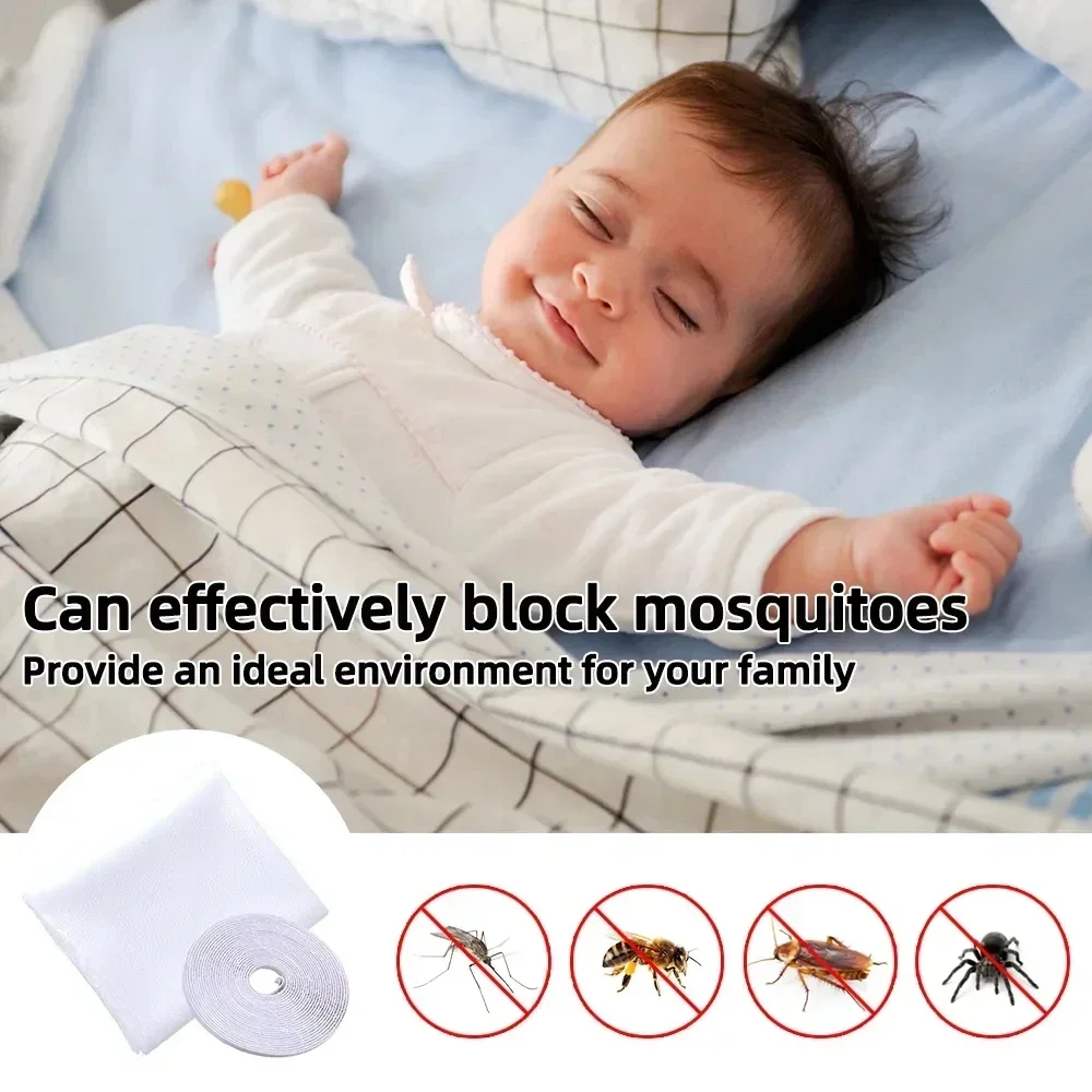 DIY Mosquito Net Self-adhesive Indoor Anti-insect Fly Screen Curtains Window Net Protections Mesh Home Textile Bed Garden thumbnail 2