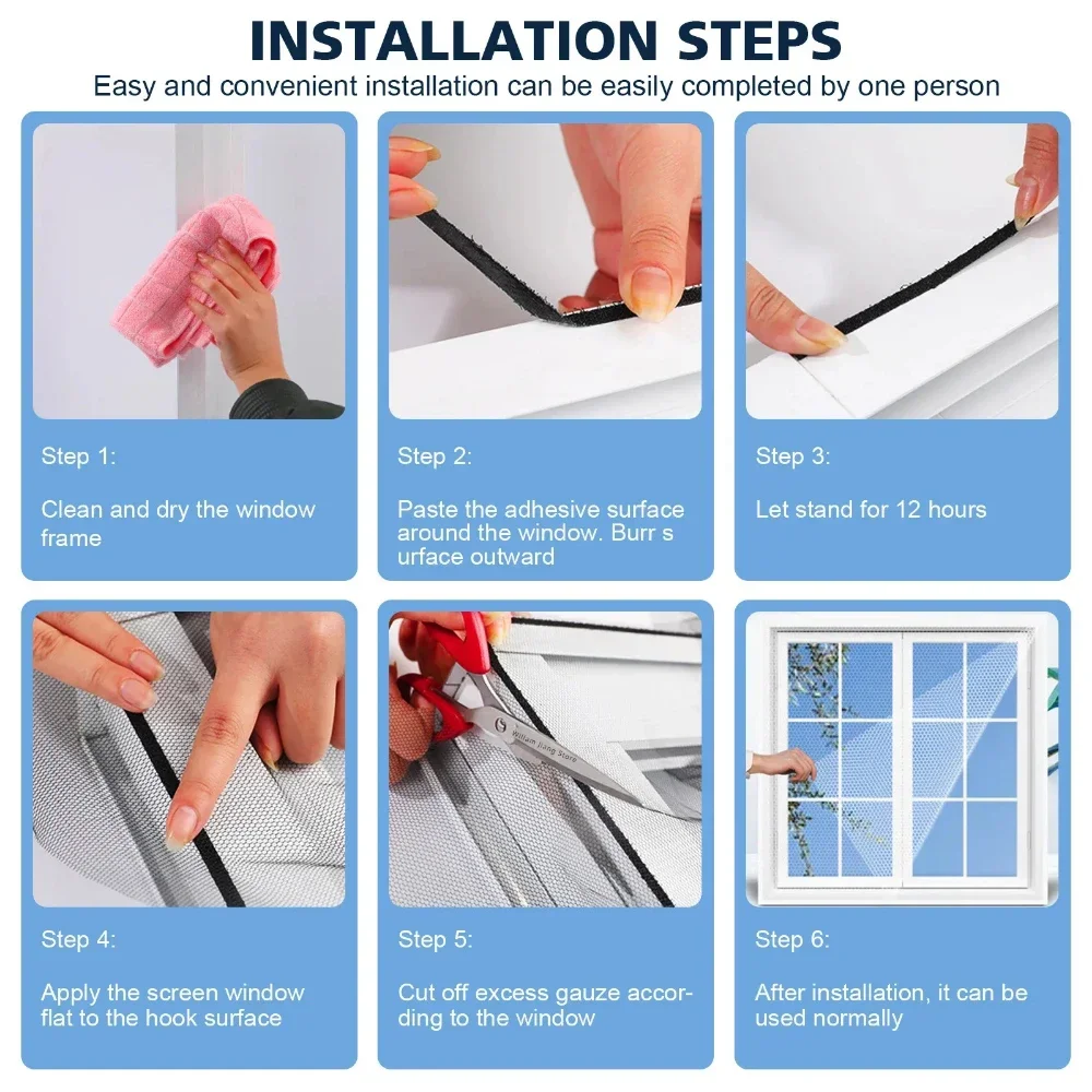 DIY Mosquito Net Self-adhesive Indoor Anti-insect Fly Screen Curtains Window Net Protections Mesh Home Textile Bed Garden thumbnail 6