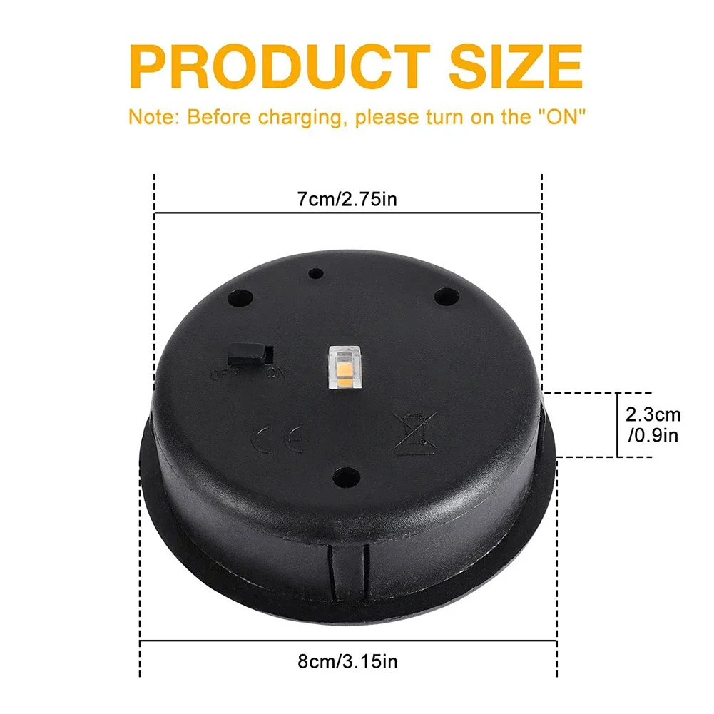 1-4PCS 8CM Solar Light Replacement Top 1.2V Waterproof LED Solar Panel Lantern Lid Light Solar Lantern Top Outdoor Decor Garden thumbnail 6