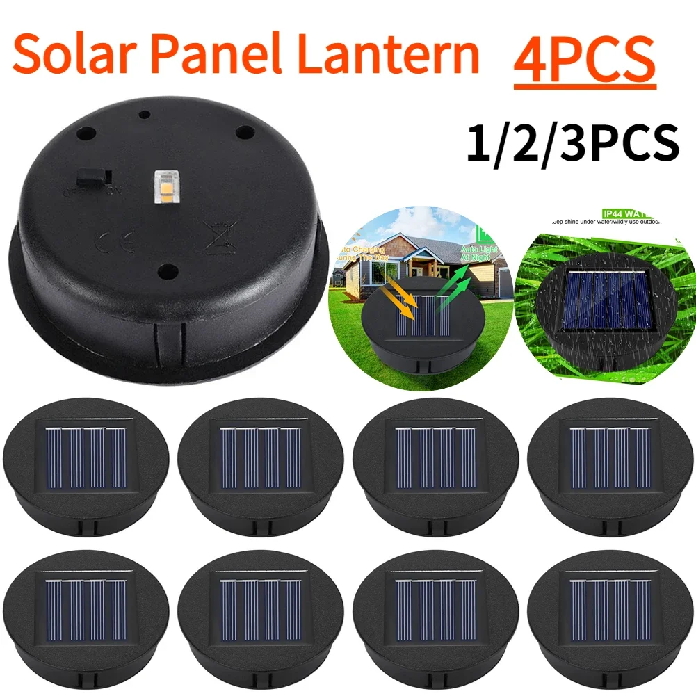 1-4PCS 8CM Solar Light Replacement Top 1.2V Waterproof LED Solar Panel Lantern Lid Light Solar Lantern Top Outdoor Decor Garden