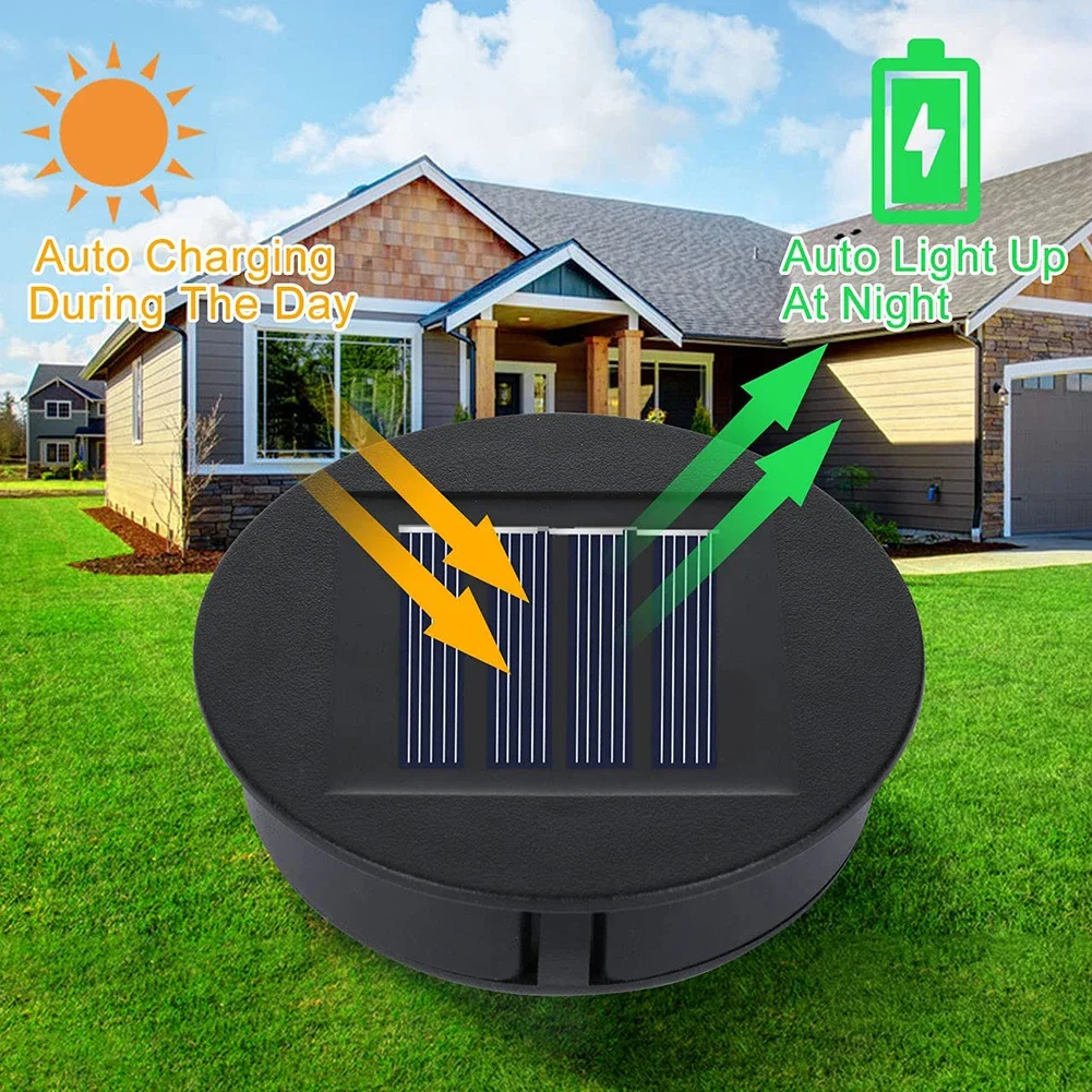 1-4PCS 8CM Solar Light Replacement Top 1.2V Waterproof LED Solar Panel Lantern Lid Light Solar Lantern Top Outdoor Decor Garden thumbnail 3