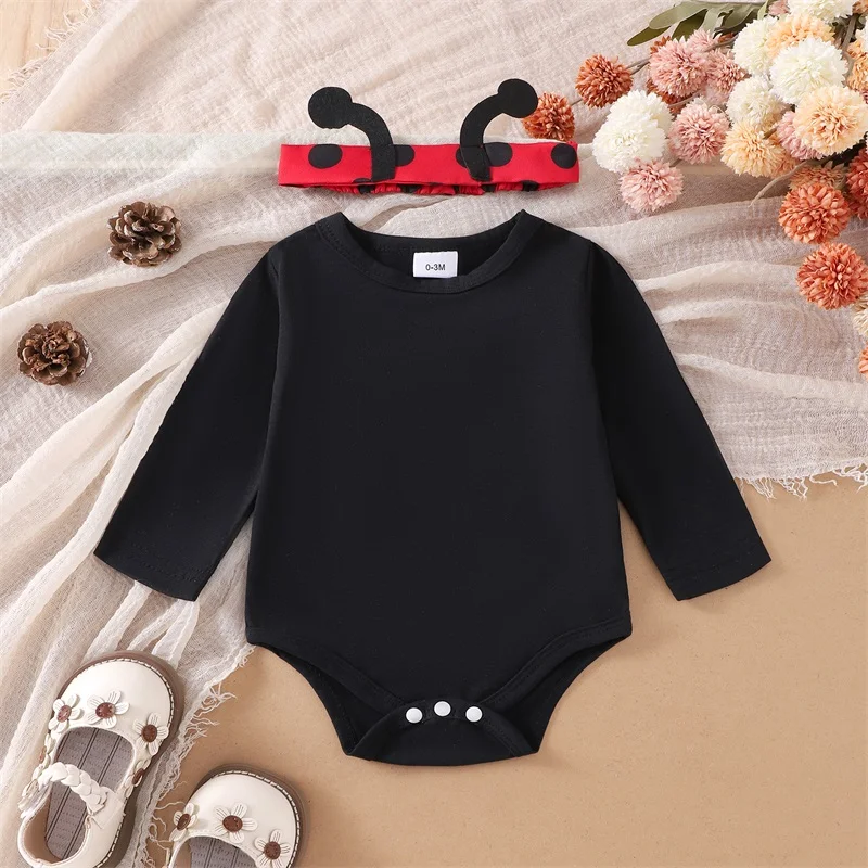 Newborn Baby Girl Halloween Outfit Long Flying Sleeve Romper Bee Suspender Skirt Dress Cute Baby Girl Fall Winter Clothes thumbnail 6
