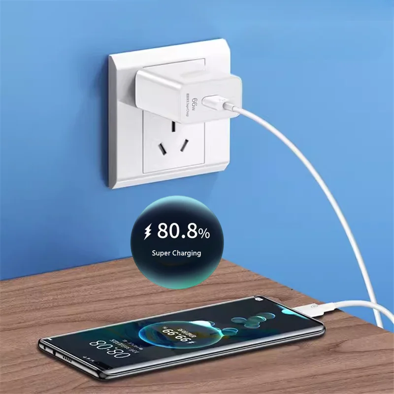 6A 66W Super Fast EU Wall Charger For Huawei Mate 40 50 60 P50 Nova 8 9 10 Honor 90 100 X7 X8 X9 Magic Type C Charging USB Cable thumbnail 5