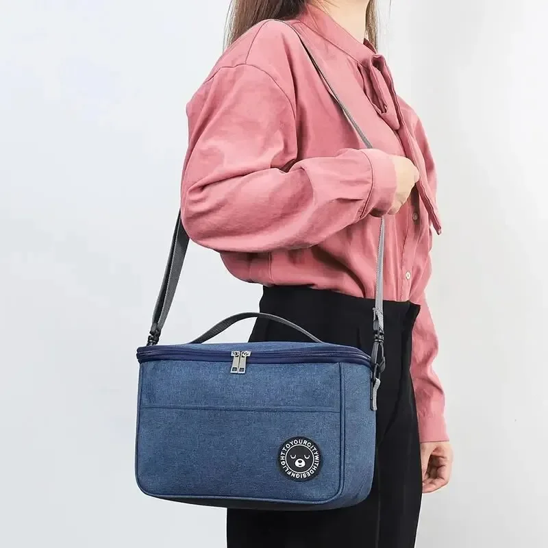 2024 New Portable Lunch Bag Food Thermal Box Waterproof Office Cooler Lunchbox With Shoulder Strap Insulated Case thumbnail 5