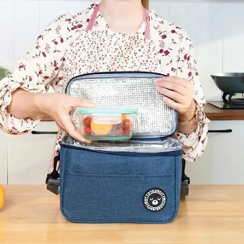 2024 New Portable Lunch Bag Food Thermal Box Waterproof Office Cooler Lunchbox With Shoulder Strap Insulated Case thumbnail 4
