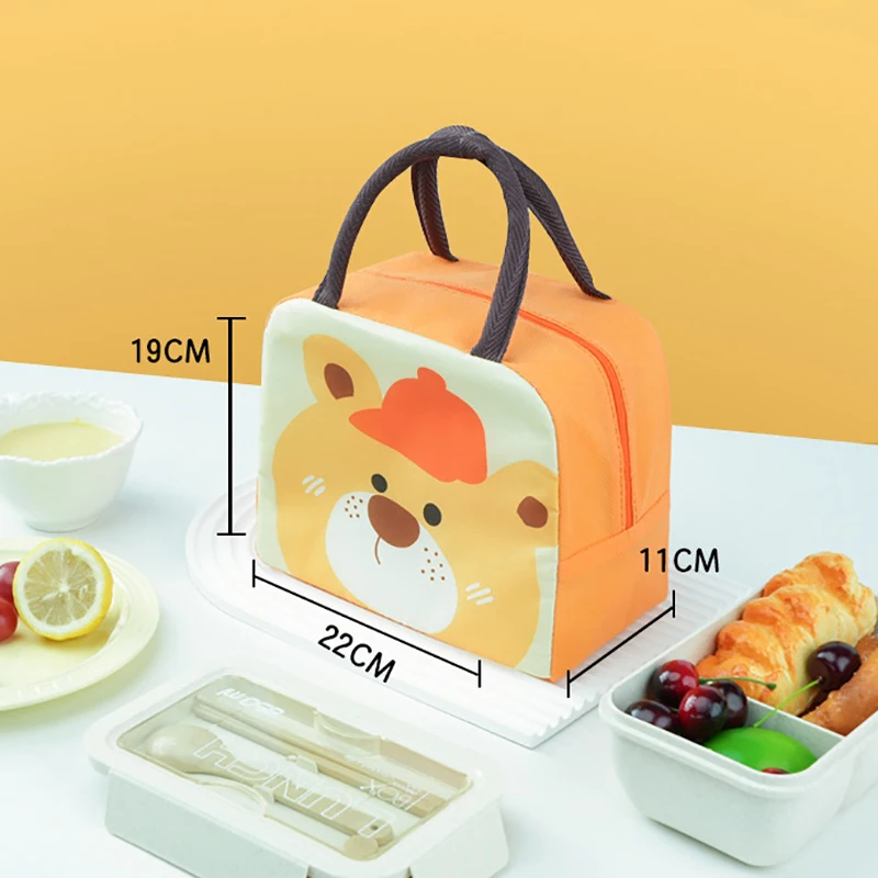 Cartoon Cute Fresh Cooler Lunch Bag For Children Aluminum Thermal Oxford Lunch Box Waterproof Nylon Portable Zipper Food Hangbag thumbnail 6