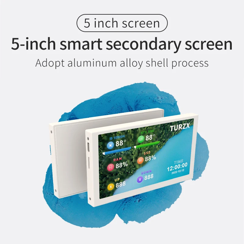 5 Inch USB-C Secondary Scree IPS 800x480 LCD Computer Hardware Monitor No Need AIDA64 Display with Aluminum Alloy Case thumbnail 3