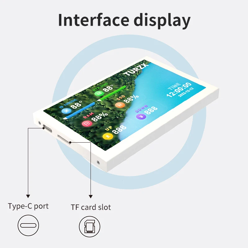 5 Inch USB-C Secondary Scree IPS 800x480 LCD Computer Hardware Monitor No Need AIDA64 Display with Aluminum Alloy Case thumbnail 2