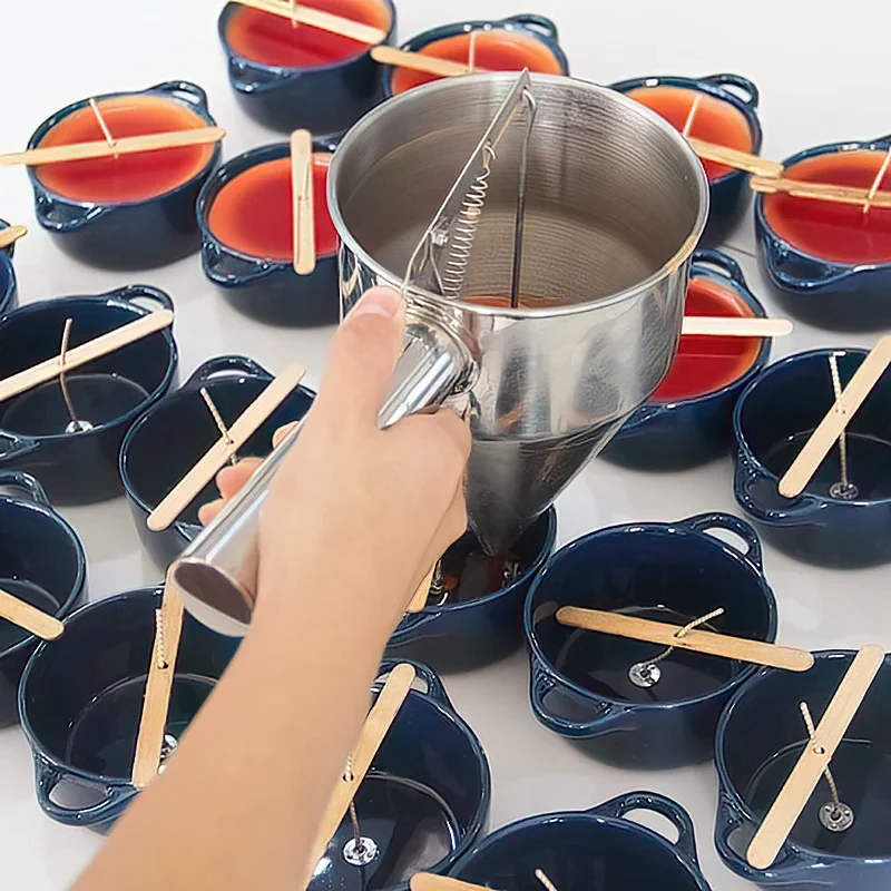 Handheld Stainless Steel Funnel Tapered Candle Liquid Dispenser Diy Candle Aromatherapy Quick Dispense Wax Pouring Tool thumbnail 3