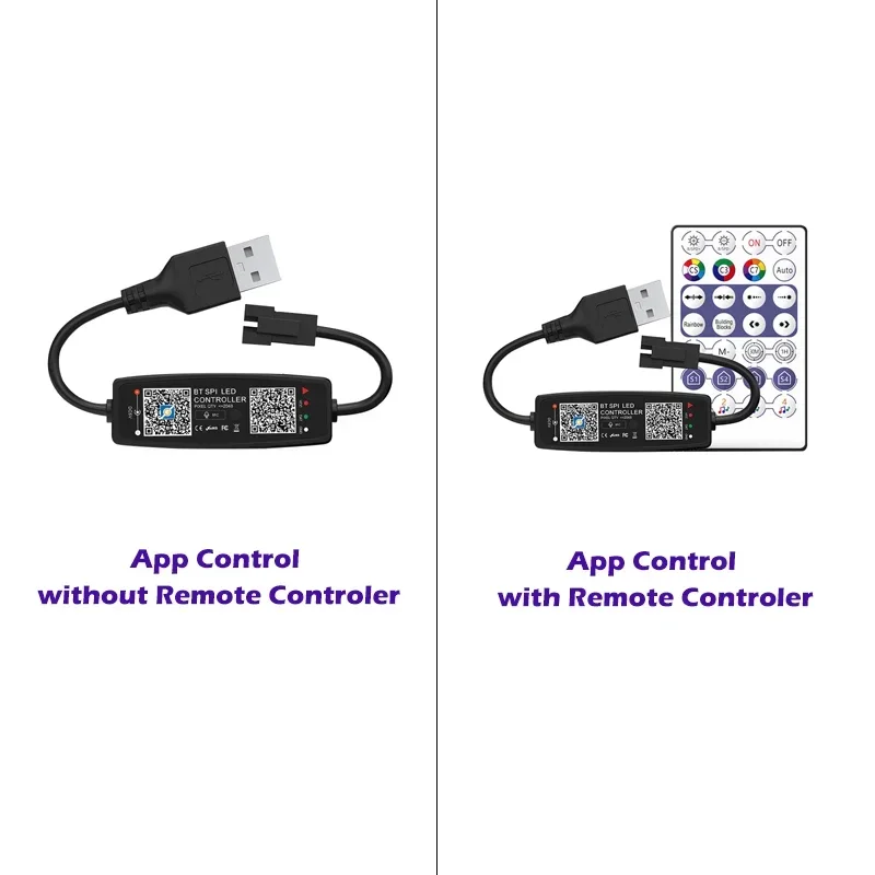 WS2812B Controller Bluetooth Music for Pixel LED Strip Light SK6812 WS2811 WS2812 LED Light Strip USB 5V APP Remote Controller thumbnail 5