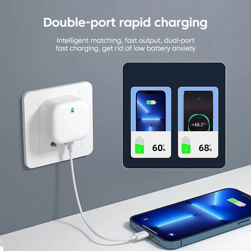 PD 20W USB Type C Charger Fast Charging Adapter Phone Quick Charger For iPhone Samsung Xiaomi Huawei Wall Charger EU/US/UK Plug thumbnail 3