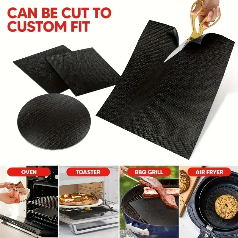4sizes Non-Stick Oven Liners Reusable BBQ Grill Mat Baking Mat Barbecue Tools Easy Clean Party Favors Kitchen BBQ Tool thumbnail 3