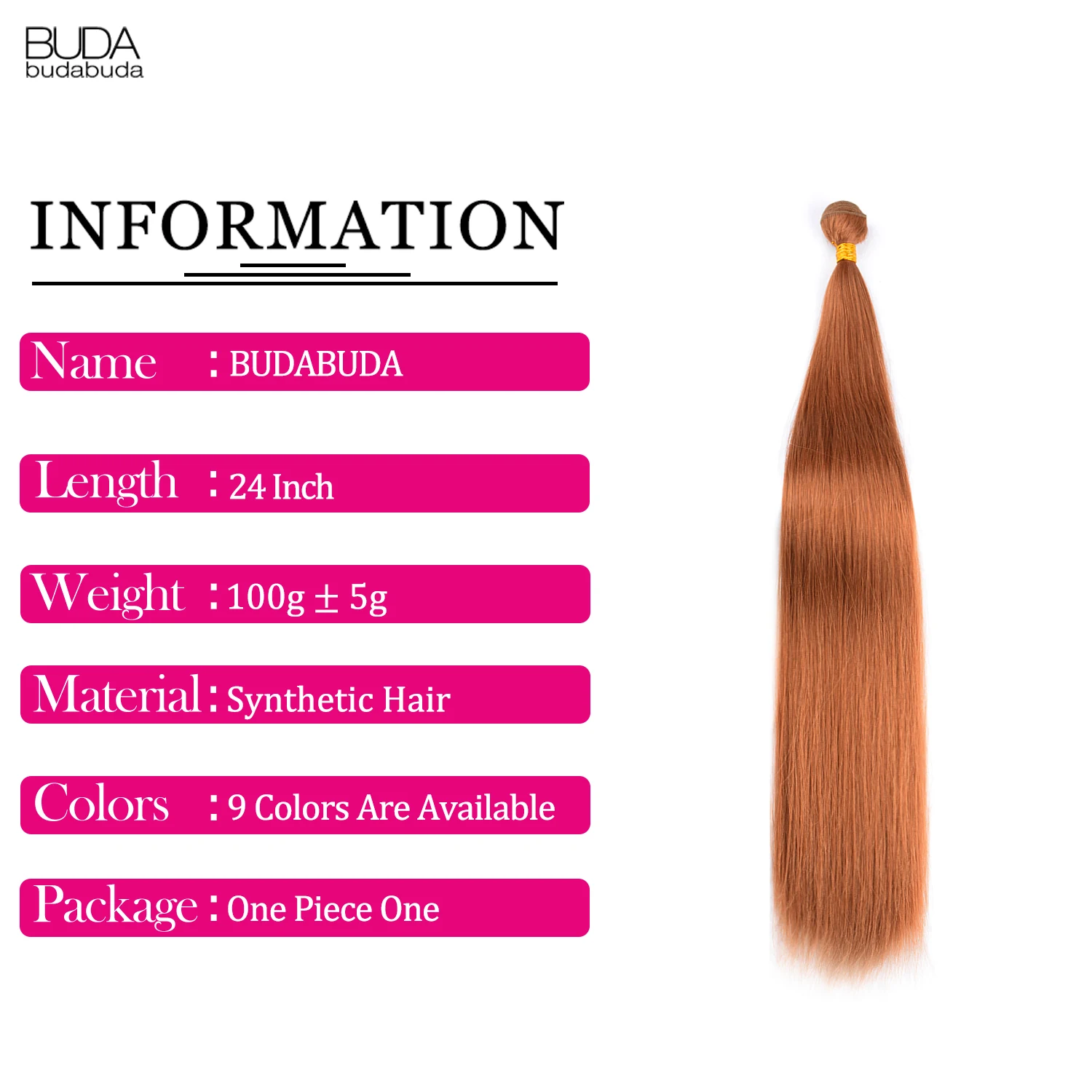 24 Inch Straight Hair Extensions Ombre Hair Bundles Heat Resistant Fiber Hair Weaving Synthetic Straight Hair thumbnail 4