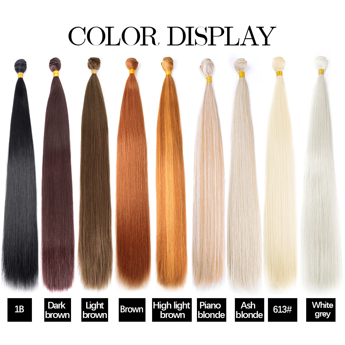 24 Inch Straight Hair Extensions Ombre Hair Bundles Heat Resistant Fiber Hair Weaving Synthetic Straight Hair thumbnail 3