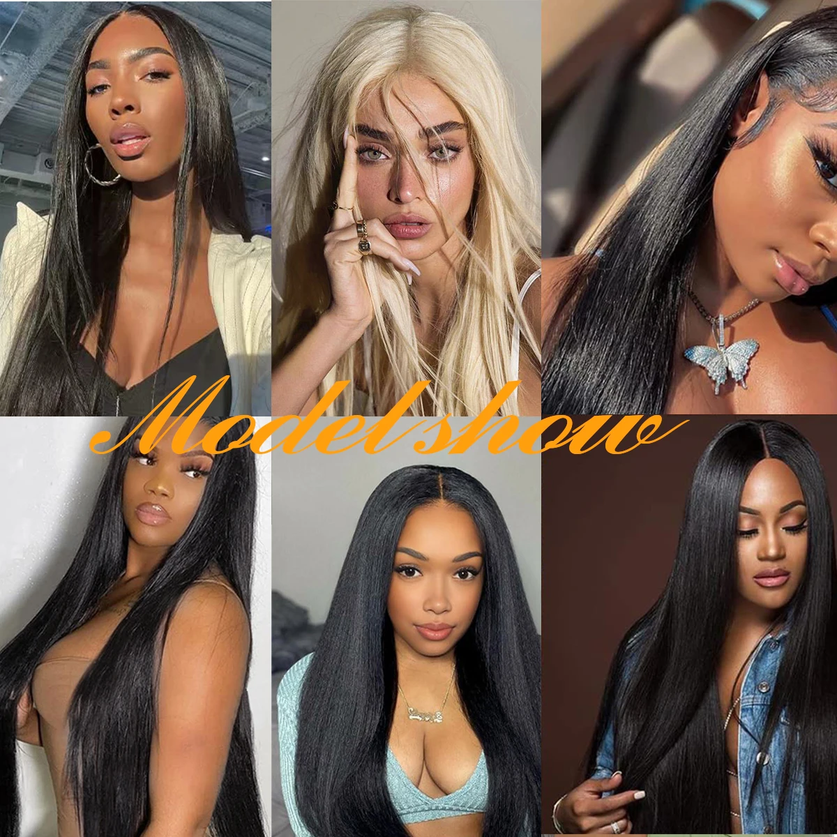 24 Inch Straight Hair Extensions Ombre Hair Bundles Heat Resistant Fiber Hair Weaving Synthetic Straight Hair thumbnail 6