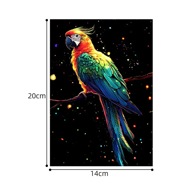 4PCS Glow in Dark Scratch Paper Animals Cards Magic Painting Art with Stylus Stress Relief Drawing Toy DIY Craft Kids Adult Gift thumbnail 6