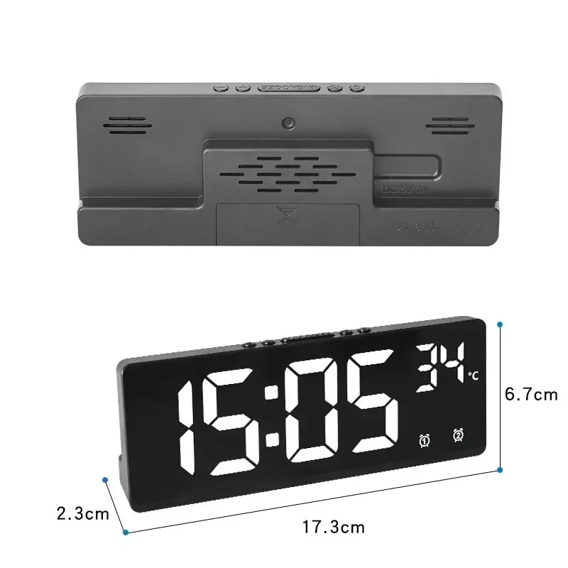 Voice Control Digital Alarm Clock Temperature Dual Alarm Snooze Desktop Table Clock Night Mode 12/24H LED Clock Watch Desk thumbnail 6