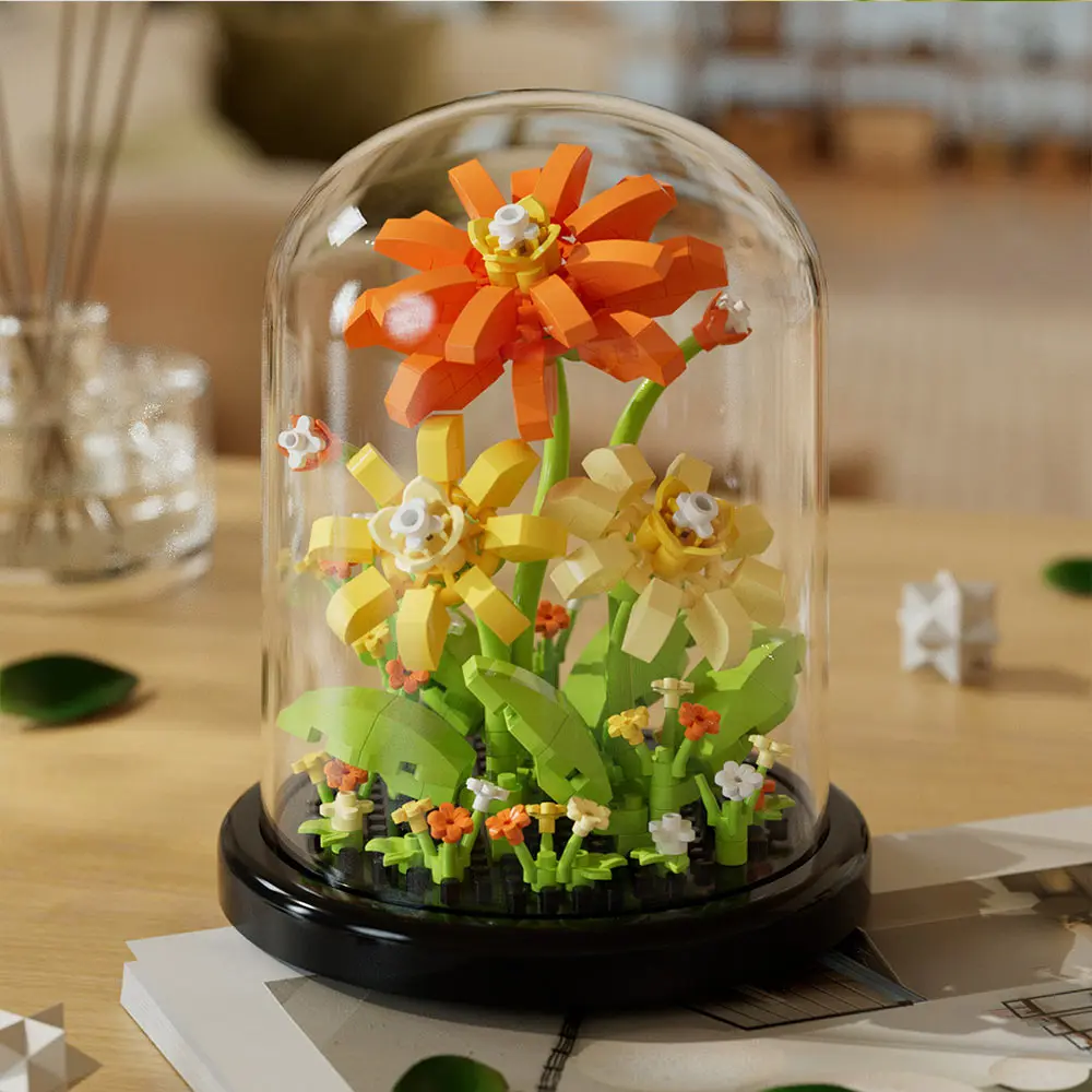 Building block flower eternal rose small particle building block assembly toy Birthday Christmas gift desktop decoration thumbnail 6